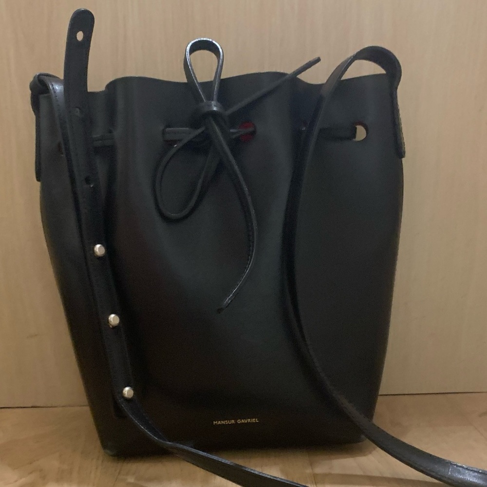 Mansur Gavriel Black / Flamma Mini Bucket Bag